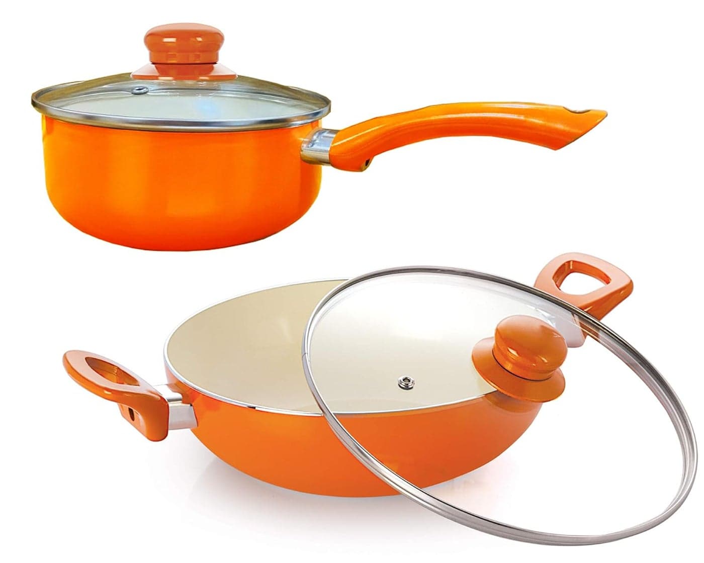 Nirlon Non-Stick Induction Ceramic Cookware Set, 2-Pieces