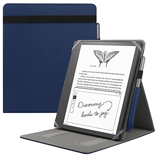 HoYiXi Universal Case for 10.2-inch Introducing Scribe 1st Generation 2022 Release / 10.3-inch Kobo Elipsa eReader 2021 Release Foldable Cover with Vertical Flip Stand Pen Holder - Blue