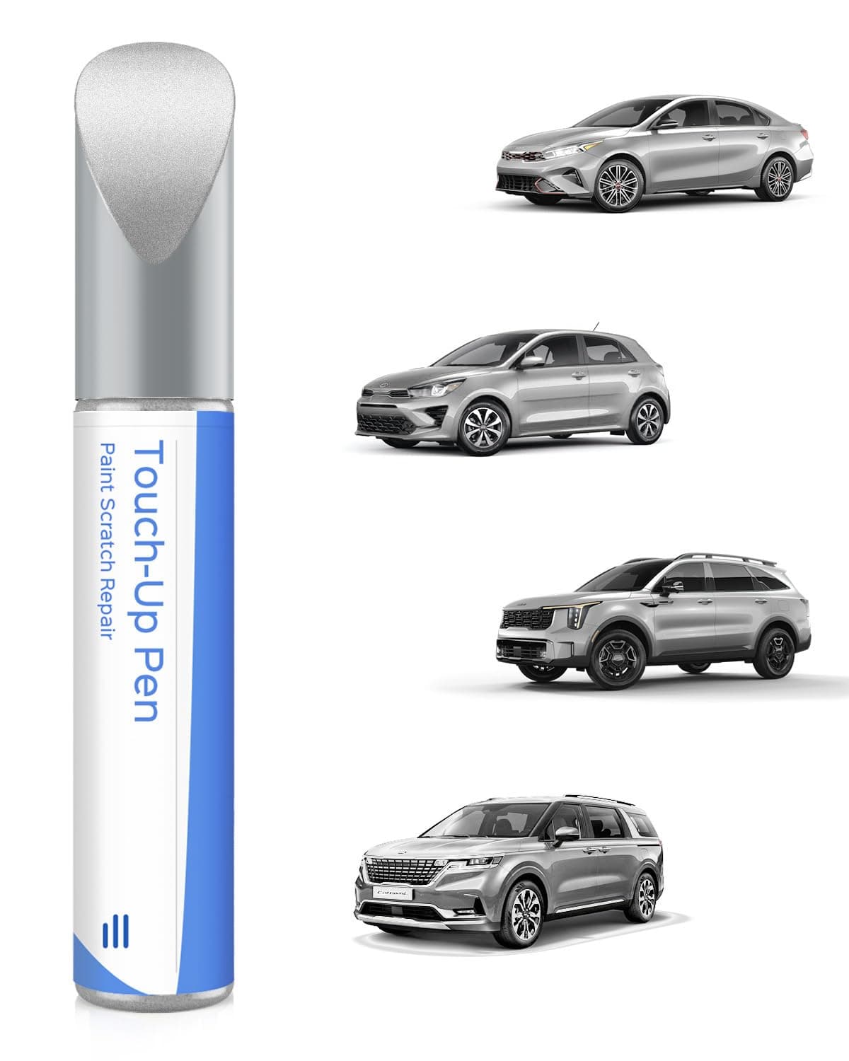 PARTS4EV 4SS Silky Silver Metallic Touch Up Paint Compatible with Kia Exact Match Chips and Nicks Touch Up