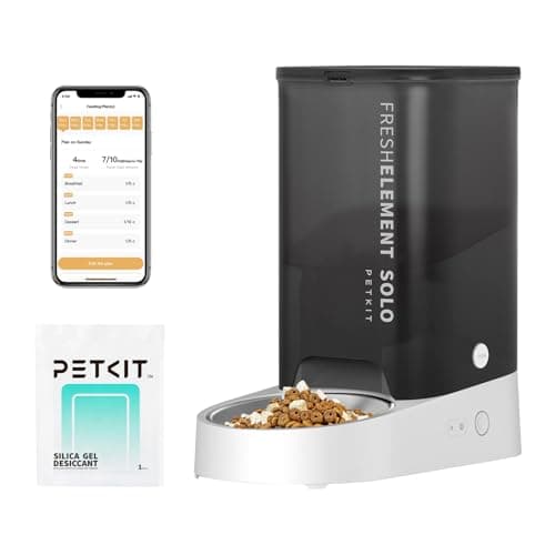 PETKIT Automatic Cat Feeder 24G WiFi Automatic Dog Feeder App Control Pet Food Dispenser with Triple FreshLock System Up to 10 Meals Per Day Schedule Feeding Food Shortage Alert 3L Capacity