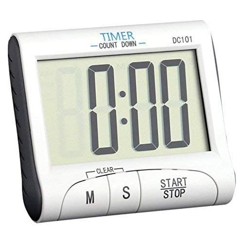 Hakubha Sales Digital Kitchen Timer Stopwatch Large Digits Loud Alarm Magnetic Stand White DC101