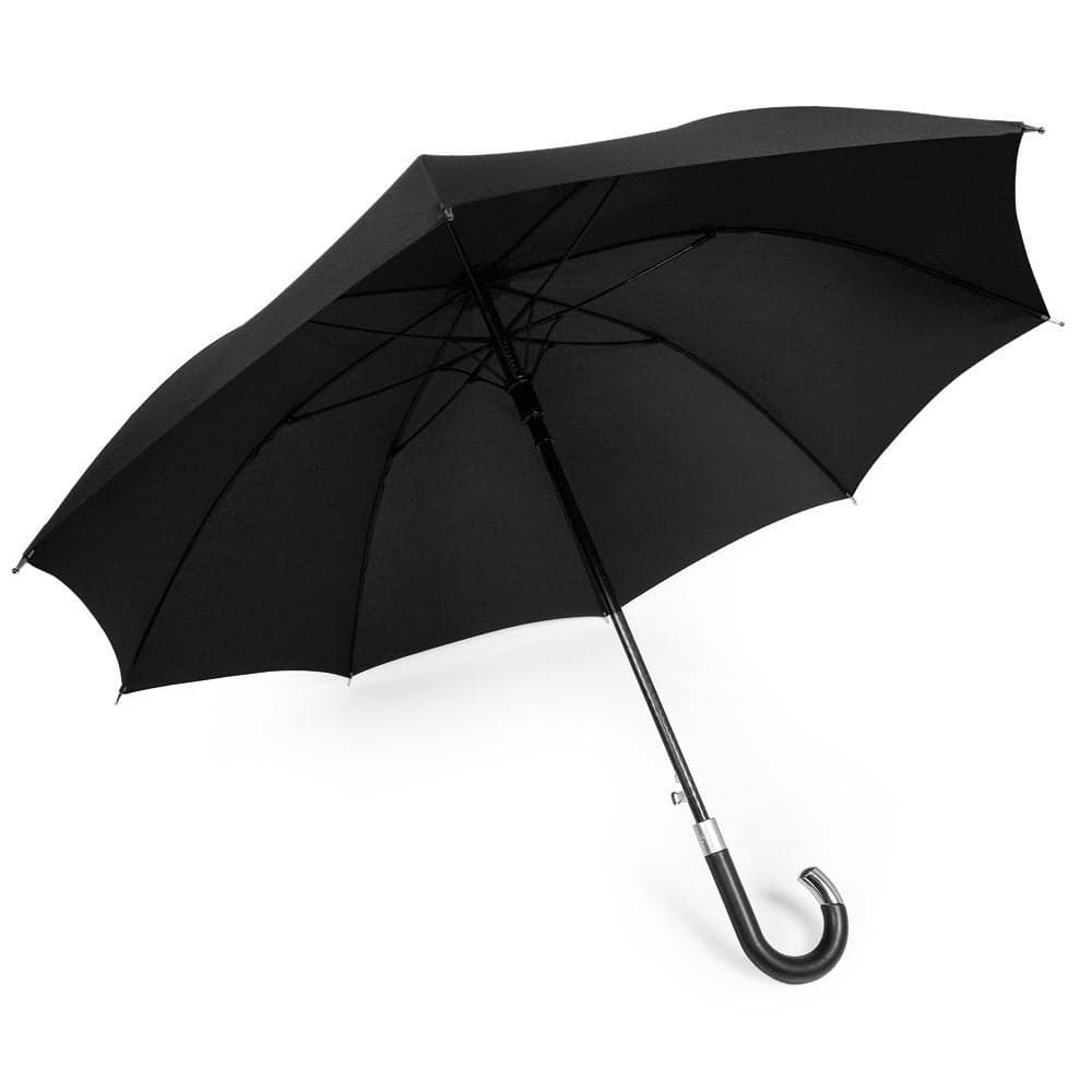 DAVEK ELITE UMBRELLA Classic Black Quality Cane Umbrella with Automatic Open Strong Windproof
