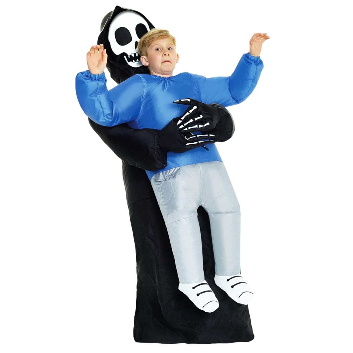 Morph Costumes Kids Grim Reaper Pick Me Up Kids Inflatable Costume Great Illusion Fancy Dress Outfit One size fits most Children upto 5ft