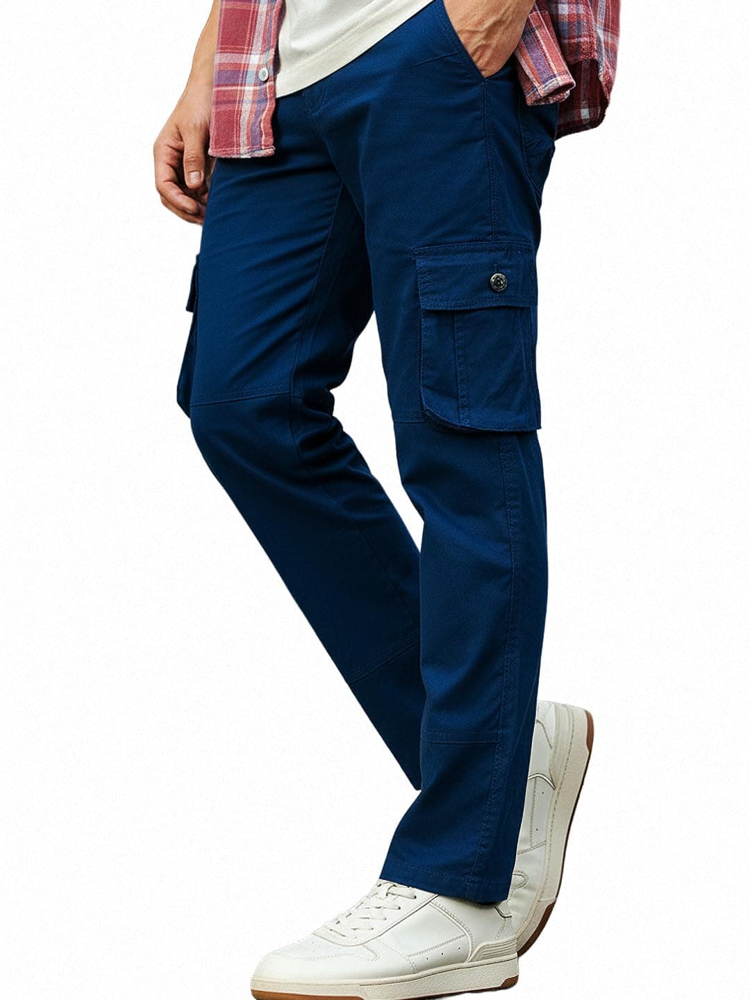 Urbano Fashion Men's Royal Blue Regular Fit Solid Cargo Chino Pant with 6 Pockets (chicargo-10-royblue-32)