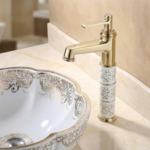 InArt Single Lever Basin Mixer Taps for Bathroom Golden