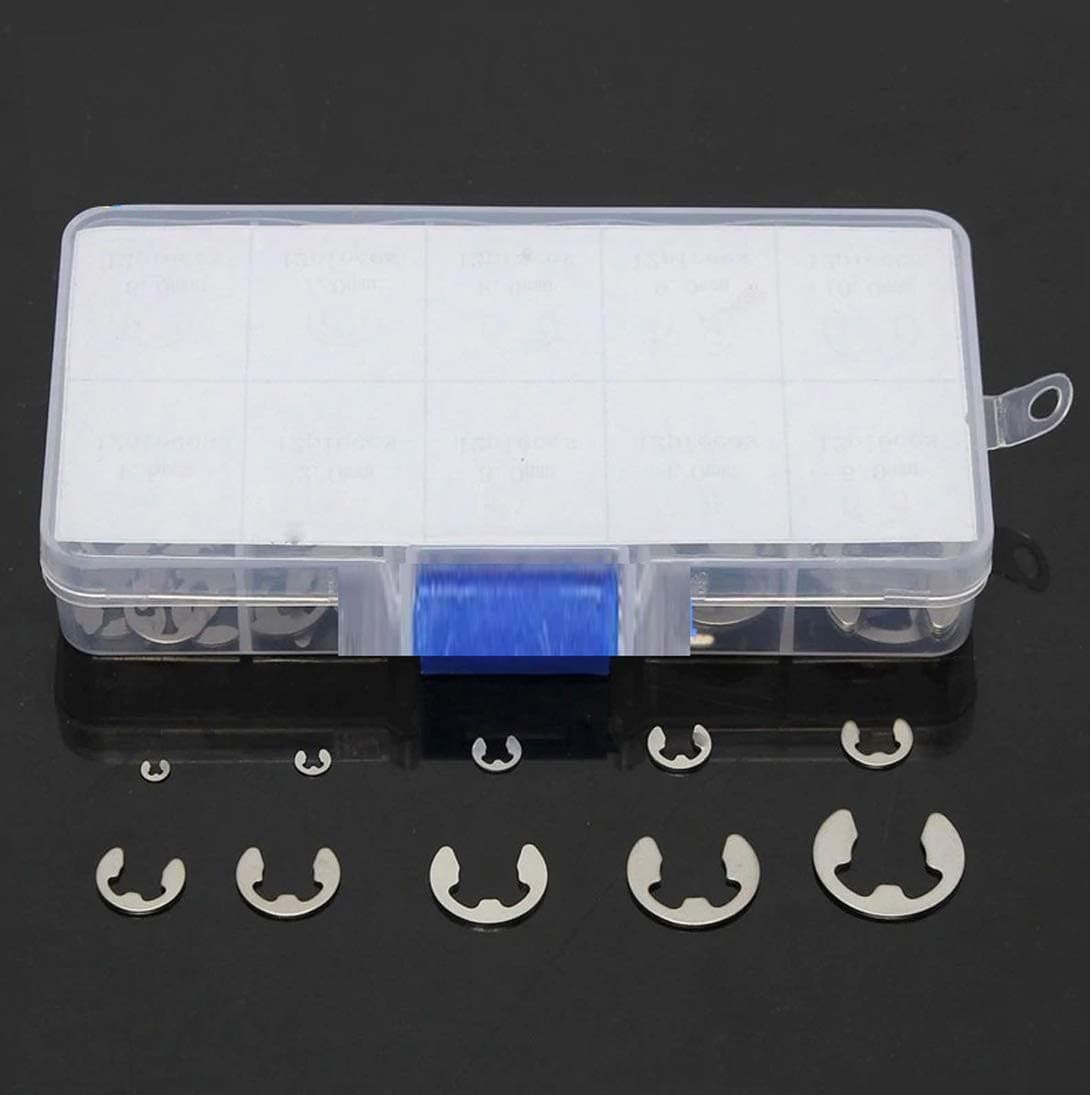 DIY Crafts Pack Of 1 Pcs Multi, M1.5-M1-120Pcs, Multi, 120/200 Pcs 304 Stainless Steel E Clip washer Assortment Kit Circlip retaining ring fo(Pack Of 1 Pcs Multi, M1.5-M1-120Pcs, Multi)
