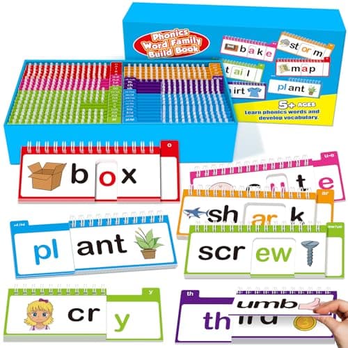 40 Read and Rhyme Flip BooksPhonics Word Family Build Book Learn to Read Phonics Flash CardsSight Words Flash Cards Kindergarten Reading BooksFlip Book Word Games for Preschool Learning Activities