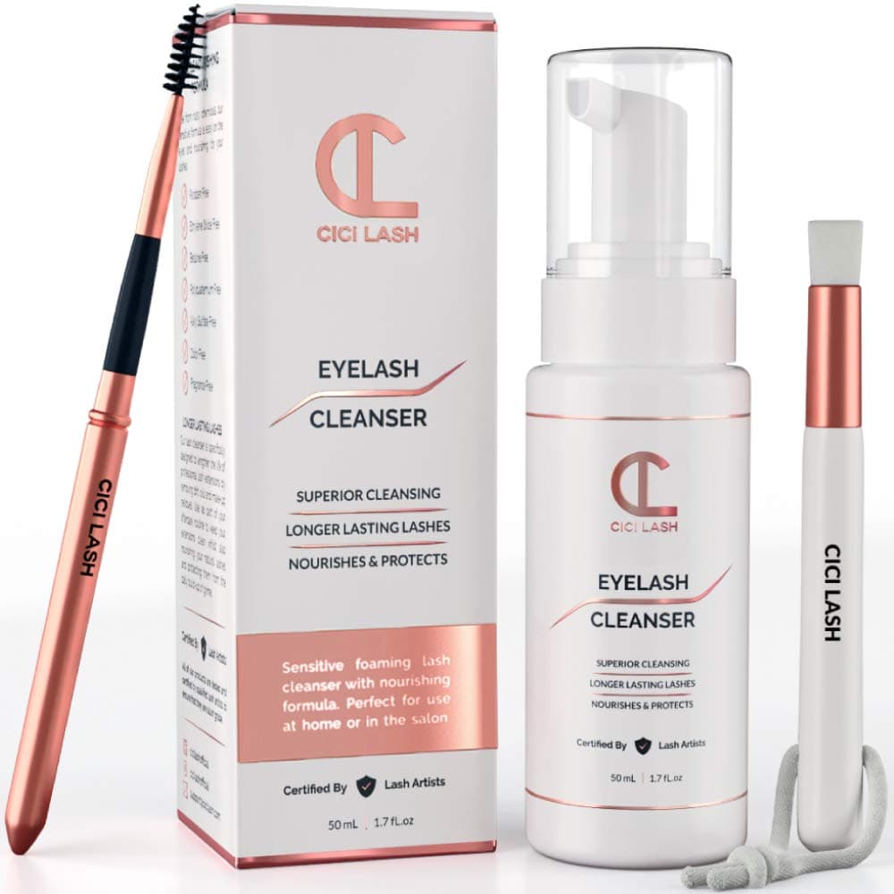 Lash Shampoo Foaming Cleanser Brush 50ml Gentle Foam Wash For Eyelash Extensions Paraben Sulfate Free Eyelid Wash MakeupOil Remover For Home Care Beauty Salon Supplies