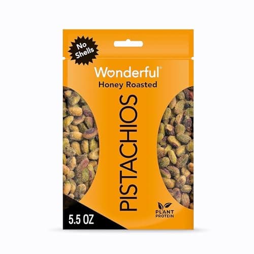 Wonderful Pistachios No Shells Honey Roasted Nuts 55 Ounce Resealable Bag Protein Snacks Gluten Free Healthy Sweet Snacks
