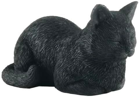 JFSM INC 35 Black Cat Sleeping Figurine Gifts for Cat Lovers Holiday Stocking Stuffer Cat Lover Gifts Cat Decor for Cat Lovers Pet Bereavement and Home Office Decor