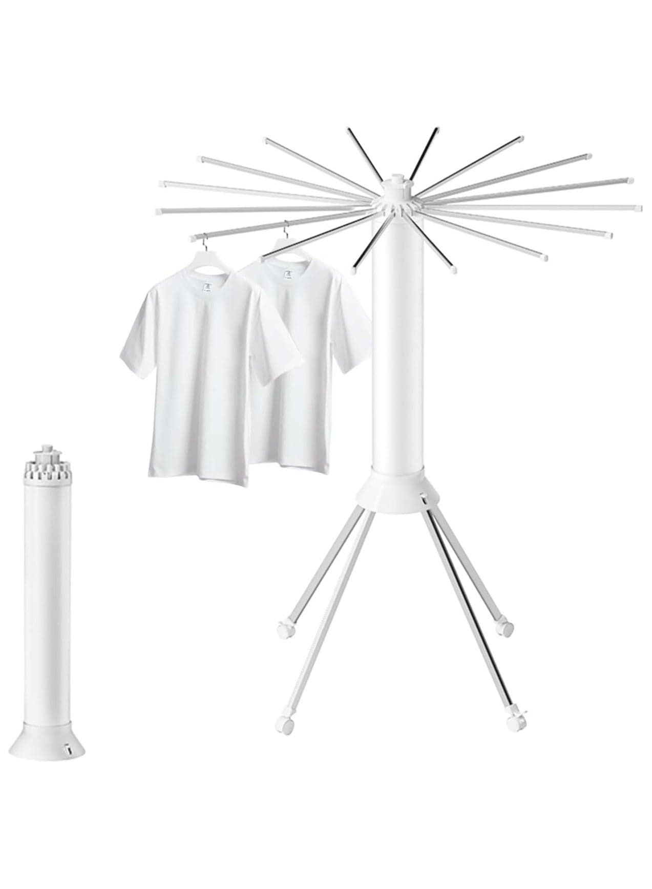 Tripod Clothes Drying Rack, Garment Rack Portable and Foldable Space Saving Laundry Drying Rack - Drying Rack Floor Folding Balcony Bedroom Solid Wood Invisible Household