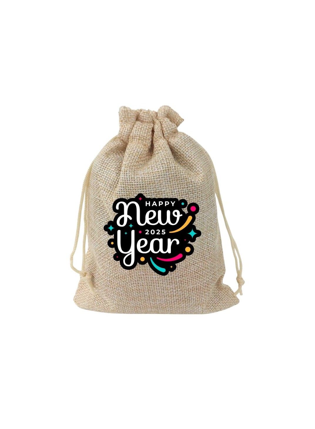 New Year Jute Burlap Gift Bags–Set Of 12 Reusable Eco-Friendly Drawstring Sacks–Perfect For New Year Celebrations,Festive Gifting And Party Favors
