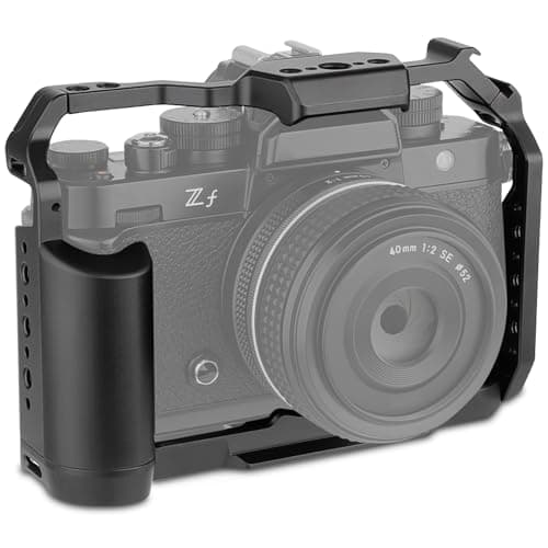 Leftfoto Camera Cage for Nikon Z f with Handle Grip,Camera Protection Frame Rig with Arca Base,Video Cage Compatibility with DJI RS Stabilizer- for Vlog Video Shooting