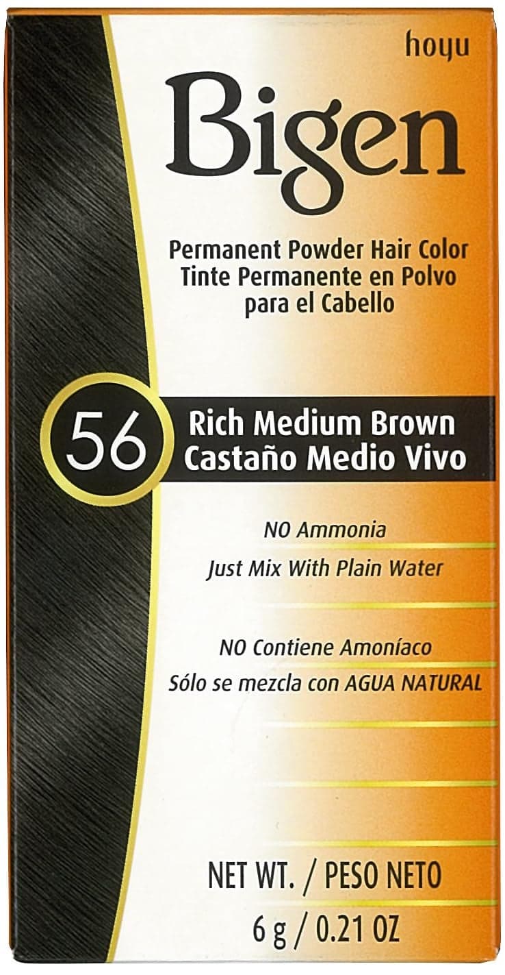 Bigen Permanent Powder Hair Color 56 Medium Brown 1 ea Pack of 12
