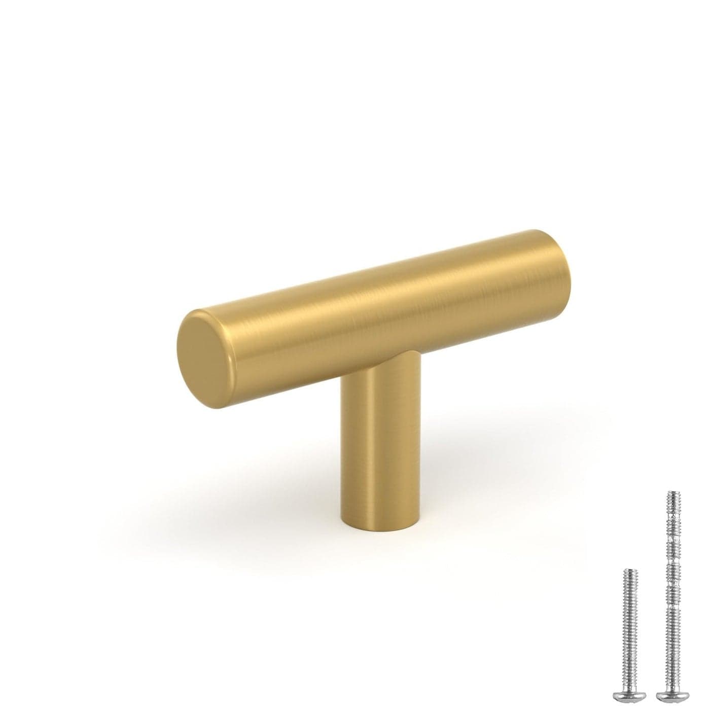 LONTAN 6 Pack Gold Cabinet Knobs and Pulls Brushed Gold Dresser Drawer Knobs Brushed Brass Knobs for Dresser Bathroom Cabinet Door Hardware Stainless Steel