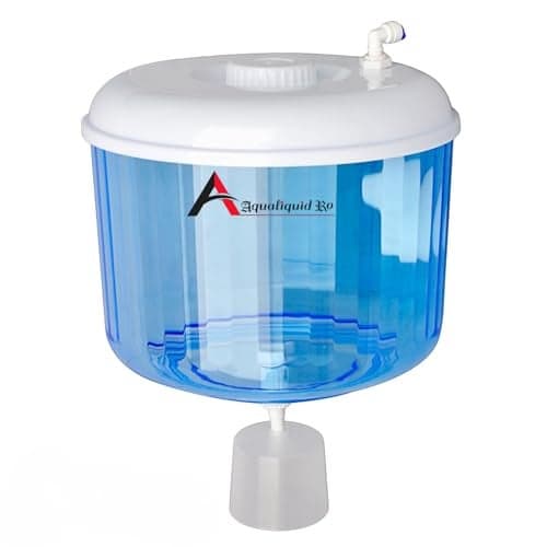 Aqualiquid Ro 4L Water Dispenser Plastic Jar with Float Valve, RO ABS Food Grade, Leakproof Water Bottle for Home & Office Use | Water Dispenser Pot, 4 Liter, Blue, White