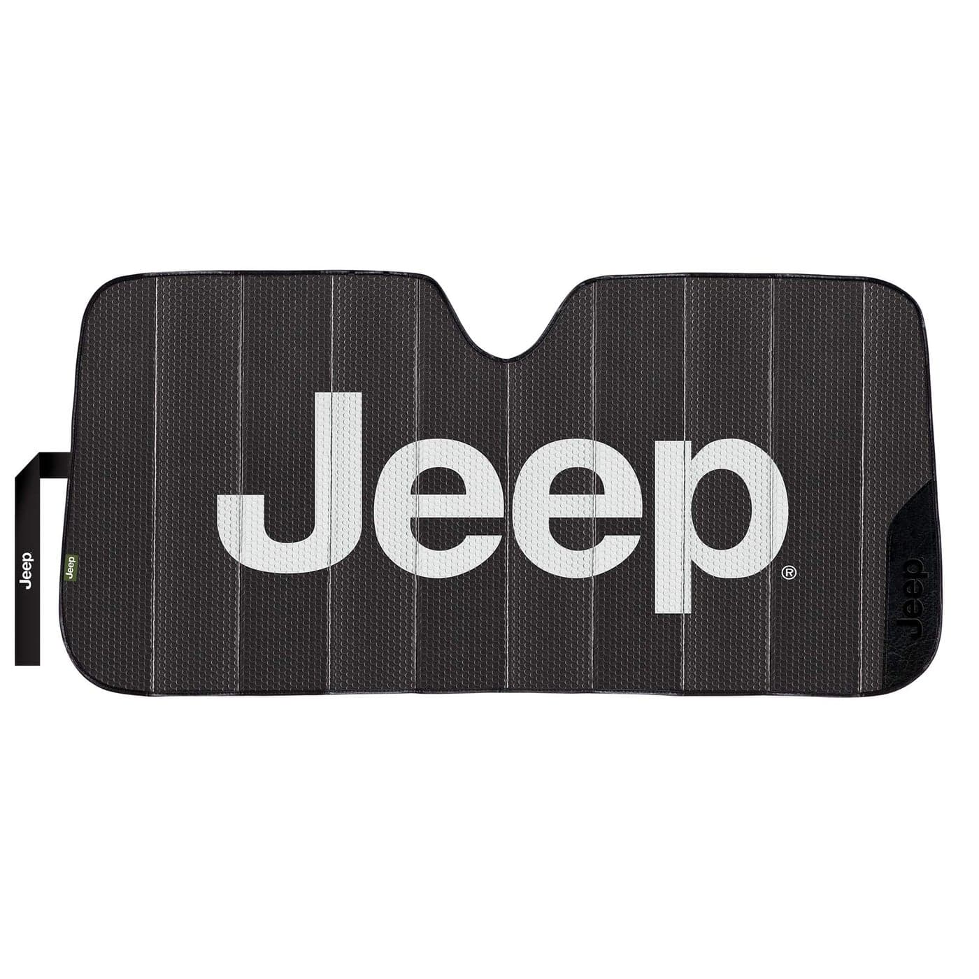 Plasticolor 003859W01 Jeep Black Matte Finish Front Windshield Sunshade for Car Truck SUV