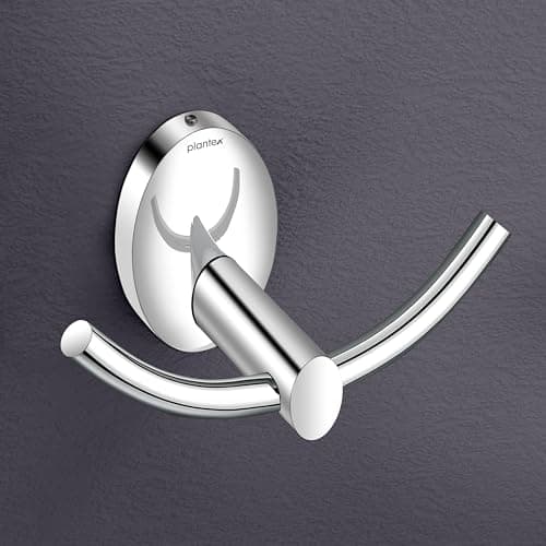 Plantex 304 Grade Stainless Steel Bathroom Hooks for Hanging Towels and Clothes in Washroom/Bathroom Accessories - Oreva (Chrome)