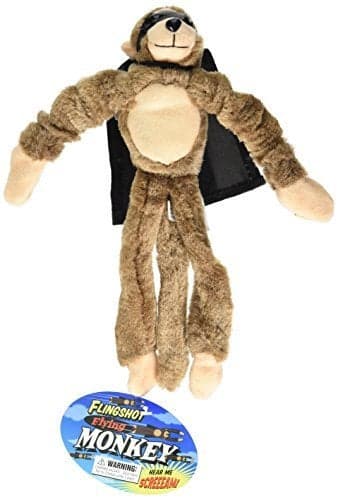 Playmaker Toys Flying Screaming Flingshot Slingshot Novelty Monkey Plush Doll Toy Launches up to 50 Feet