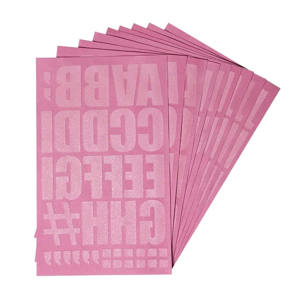 Magfok Iron on Transfer 2 Inch Pink Flock Letter 9 Sheet More Color Options