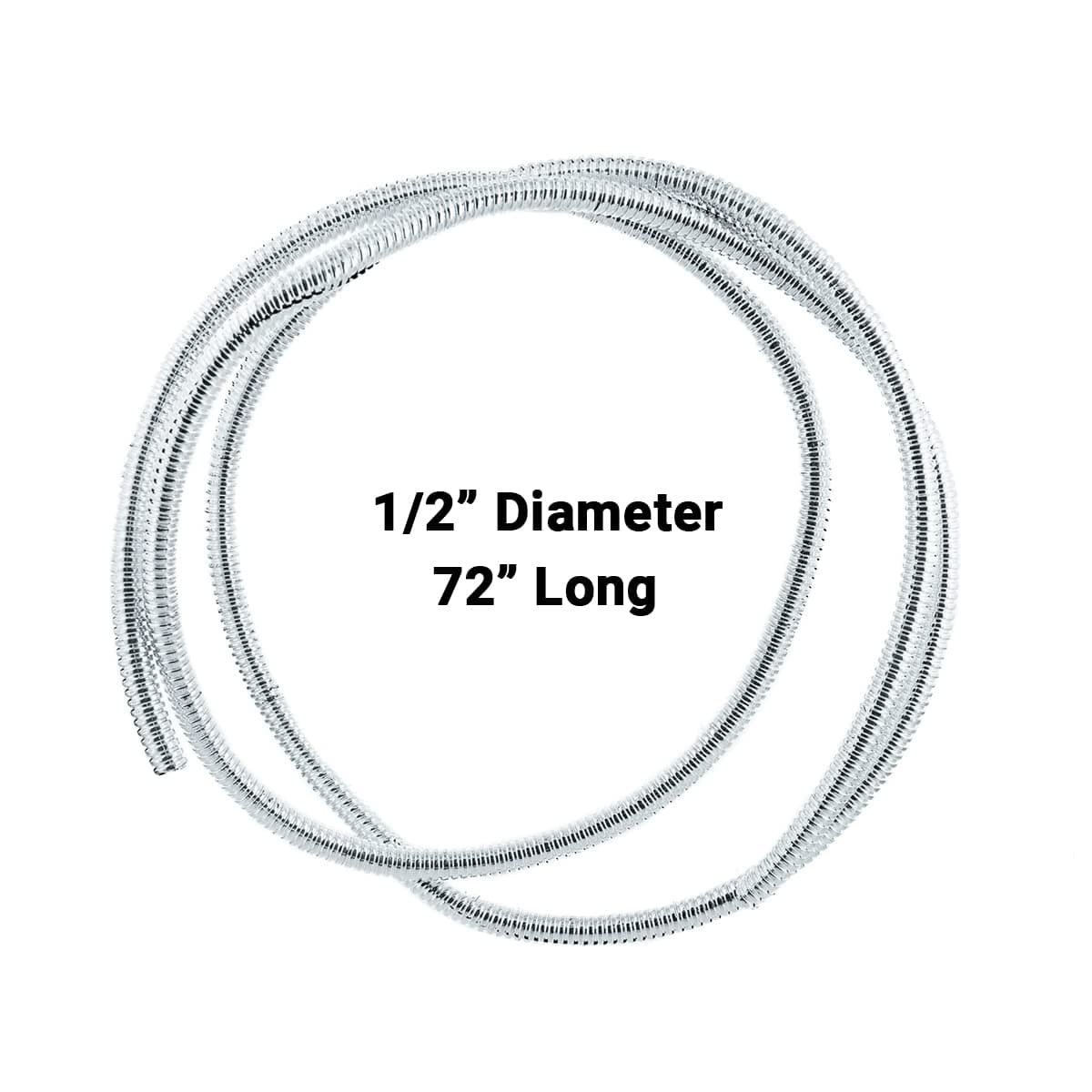 United Pacific 34802 72inch Long Diameter Chrome Wire Loom Corrugated Polypropene Construction Crush Abrasion Resistant Diameter