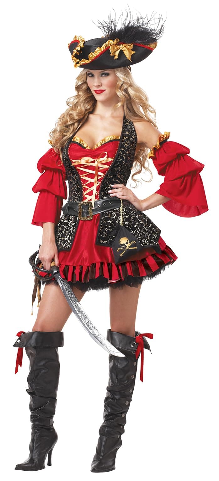 California Costumes Sexy Spanish Pirate Costume Small Red