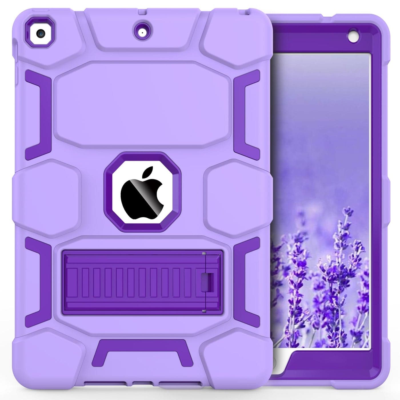 CCMAO Case for iPad 9th8th7th Generation 102 inchComplete Protection with Kickstand Stylish Hybrid Three Layer Heavy Duty Shockproof Protection Cover for iPad 9 8 7 Gen Purple