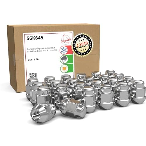 Wheel Accessories Parts 24 Pcs M12x1.5 12x1.5 Thread Bulge Acorn 35mm 1.38" Long Lug Nuts Chrome 13/16" 21mm Hex Fits Kia Borrego Sedona Mazda B2000 B2200 B2600 Mitsubishi Mighty Max Montero