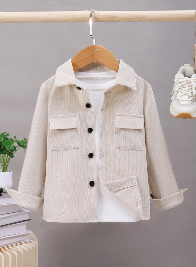 Take Two Boy's Solid Pocket Detail Button Up Shirt