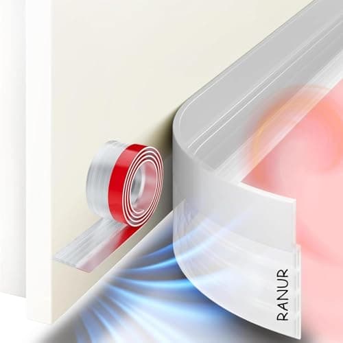 RANUR Silicone Self Adhesive Door Bottom Sealing Strip Guard for Home Door Protector for Home from Dust, Insects, Waterproof, Soundproof Door Seal, Door Air Blocker (1 Meter, Transparent)