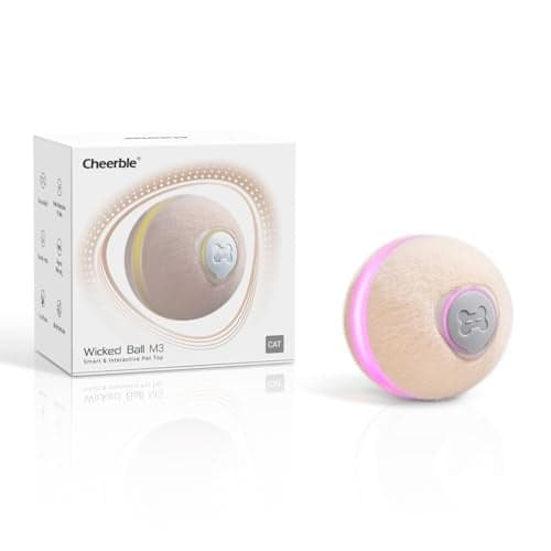 Cheerble Interactive Cat Ball Toy, Wicked Ball M3, Automatic Interactive Cat Toys for Indoor Cats with 3 Modes, Rechargeable Cat Enrichment Toys for Small/Medium/Large Cats to Keep Them Busy