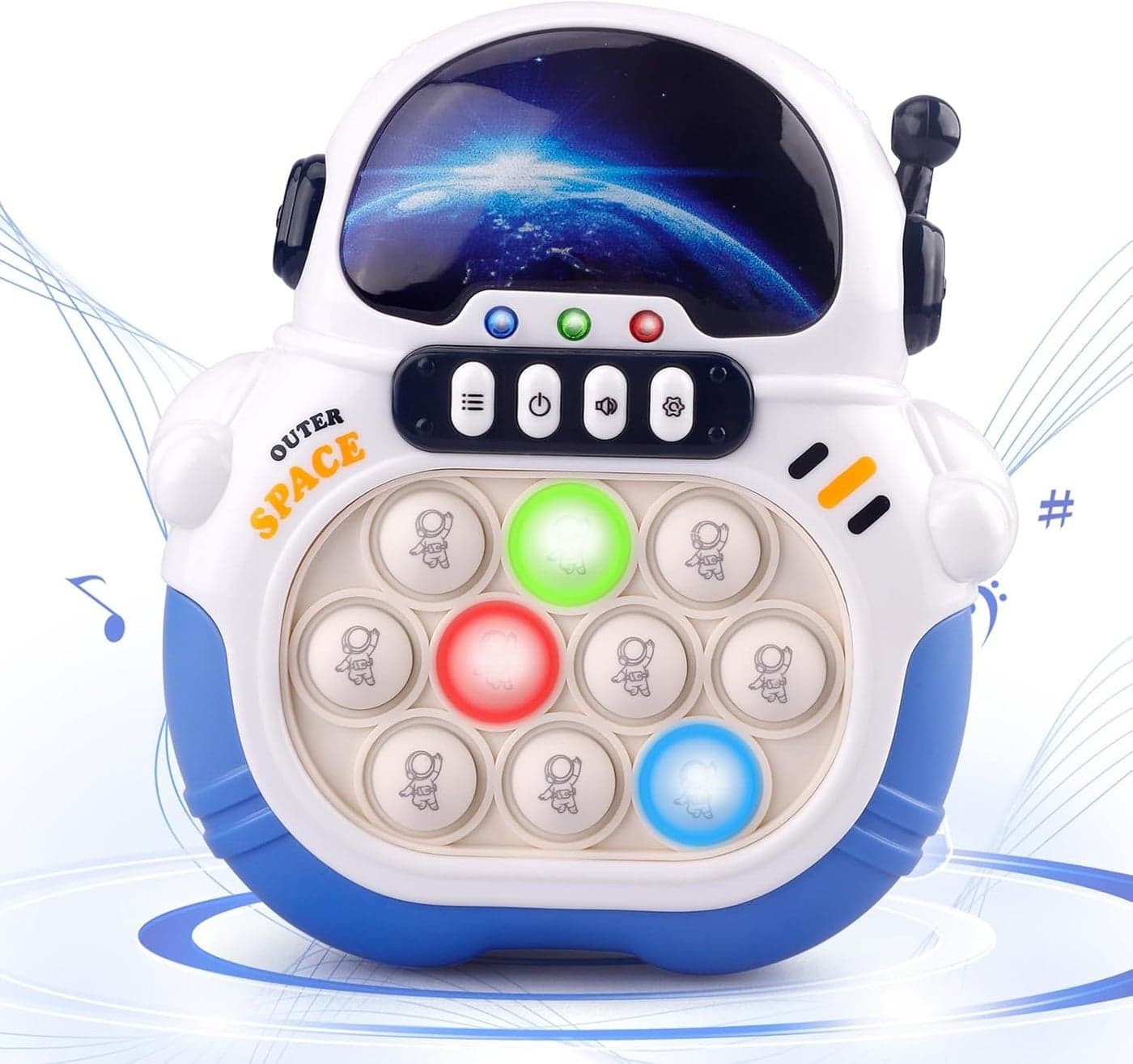 Quick Push Pop Game, Handheld Puzzle Game Machine, Squeeze Poppet Sensory Fast Push Bubble Toy, Pop it Game Light Up Fidget Toys, for 3-12 Year Old Girls Boys