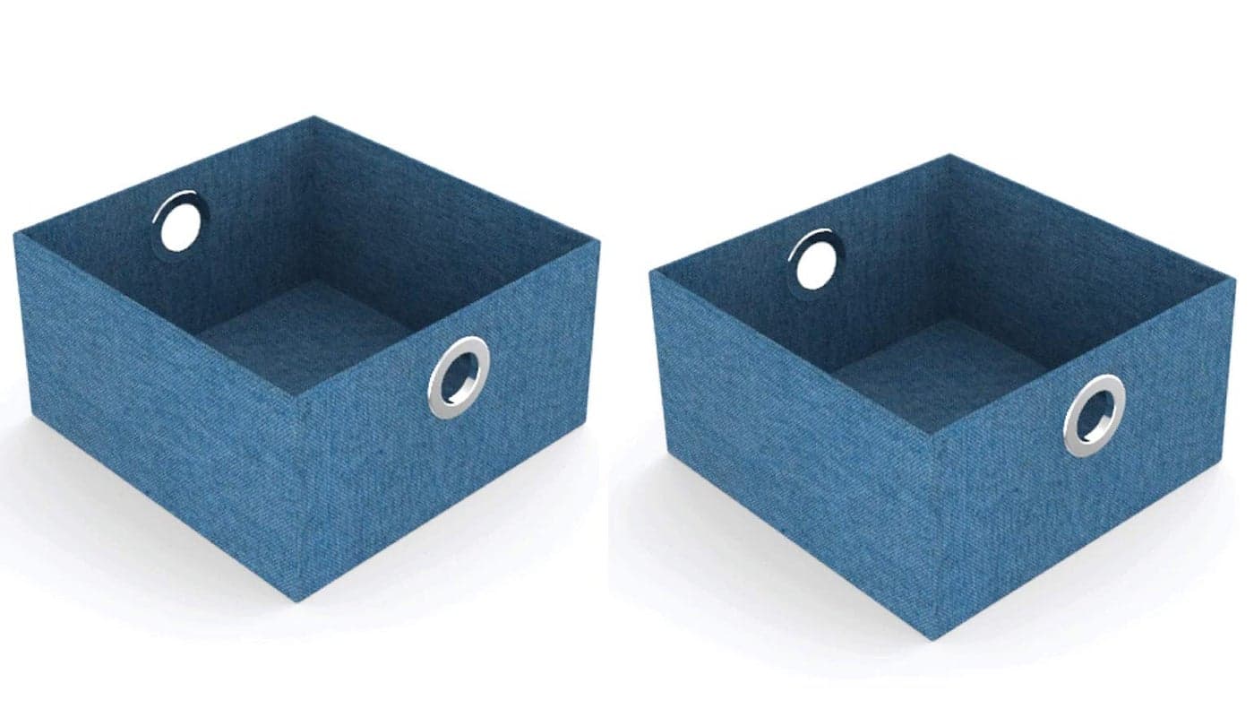 HomeStrap Premium Storage Boxes with Eyelet Blue Set of 2