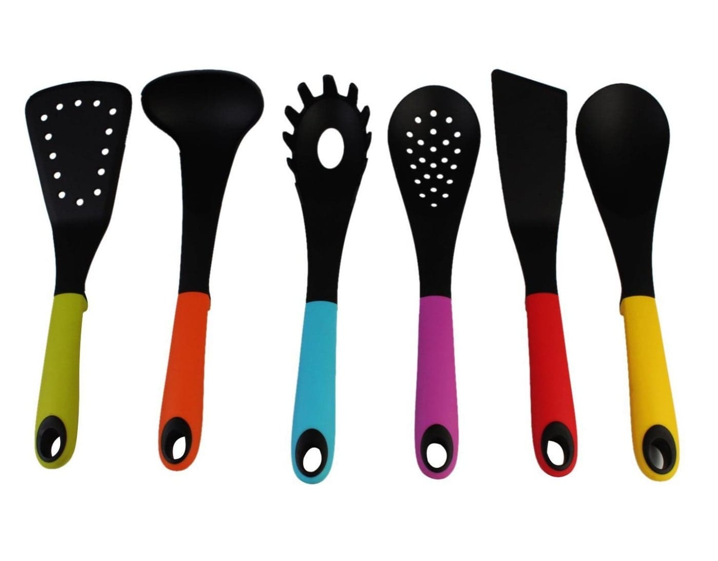 EZ Life 6 Piece Silicone Kitchen Spoon Tool Set Multicolor Heat Resistant Item Flexible Non Toxic Silicon Cookware Tools Kitchen Utensils Set