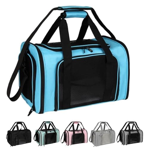 Top tasta Dog Cat Carrier Pet Carriers for Small Medium Large Cats Dogs Carrier Soft Sided Small Puppy Dog Carrier Portable Foldable Airline Approved Dog Cat Travel Carrier Blue Medium