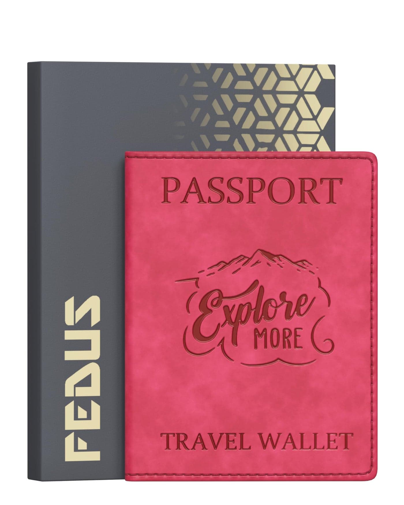FEDUS Premium Passport Holder for Men and Women Passport Cover Case Wallet with Credit/Debit Card, ID Card, Ticket, Currency, Boarding Pass Slots, RFID Protected Travel Document Accessories Organiser
