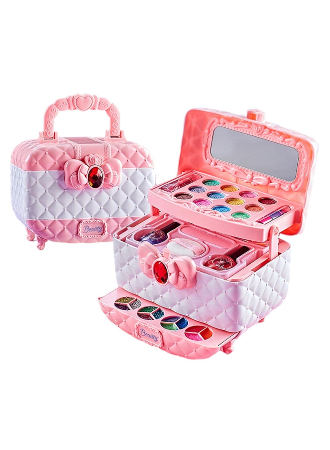 Modern Beauty Box, Girl Children'S Set, Washable Non-Toxic Children'S Makeup Toys, Dress Up Games, Holiday Gifts, Suitable For 4 Years Old And Above