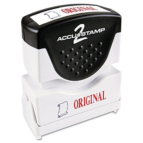 Consolidated Stamp 035540 Accustamp2 Shutter Stamp With Microban Red/blue Original 1-5/8" X 1/2"