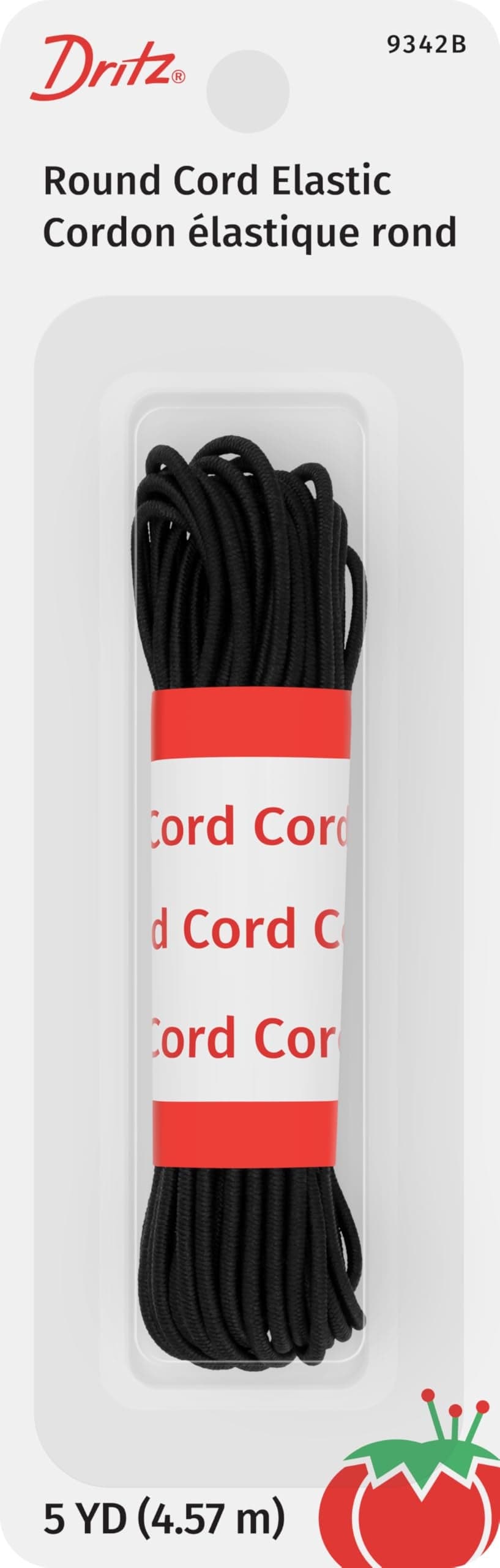 Dritz 9342B Round Cord Elastic Black 5Yard