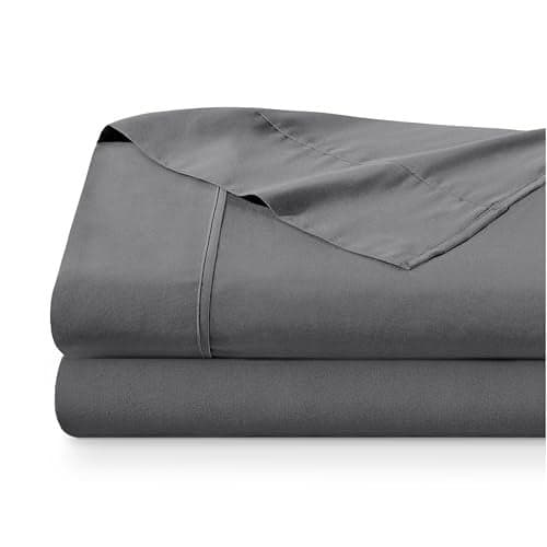 Bare Home Queen Flat Sheet - Premium 1800 Ultra-Soft Top Sheet - Hotel Luxury - Brushed - Easy Care - 2 Flat Sheets Only (Queen - 2 Pack, Grey)