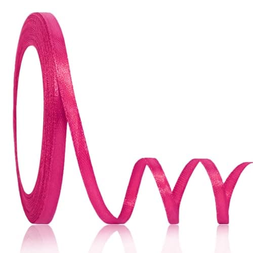 OMAIGAR Hot Pink Ribbon 14 Inch Width Solid Satin Ribbons with 25 Yards Length Silk Fabric for Gift Wrapping or Wedding Party Birthday Decoration Hot Pink14 Inch x 25 Yards