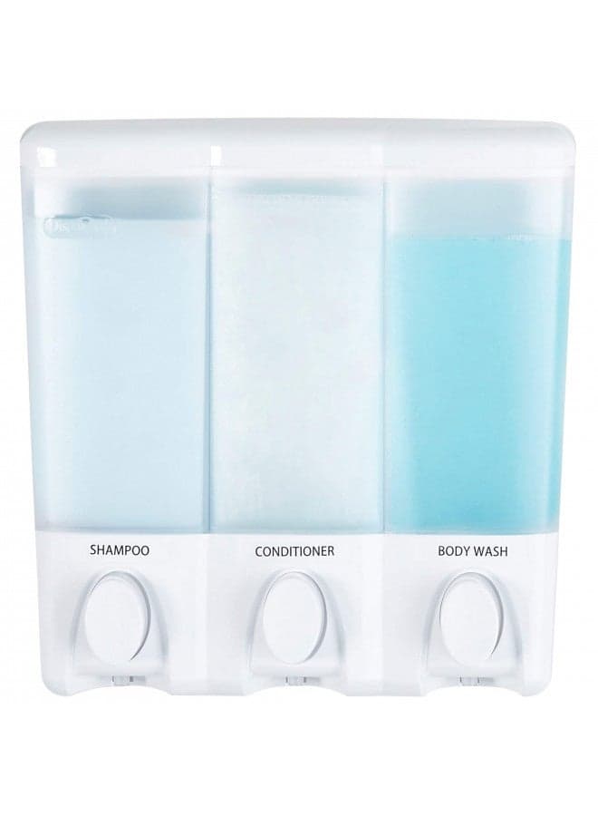 Better Living Products 72350 Clear Choice 3-Chamber Shower Dispenser, White