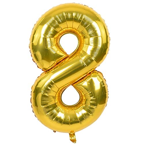 TONIFUL 40 Inch Gold Large Numbers 09Number 8 Digital Helium BalloonsFoil Mylar Big Number Balloons for 2026 Graduation New Year Eve Birthday Party Supplies Decorations