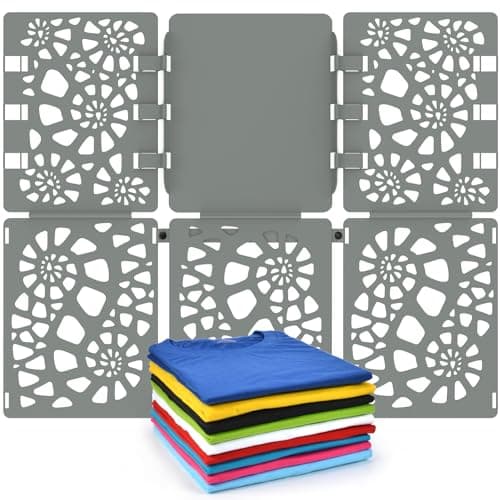 BoxLegend Shirt Folding Board V2 Durable Plastic Clothes Folder Tshirt Organizer Easy and Fast Folding for Adults and Kids Grey