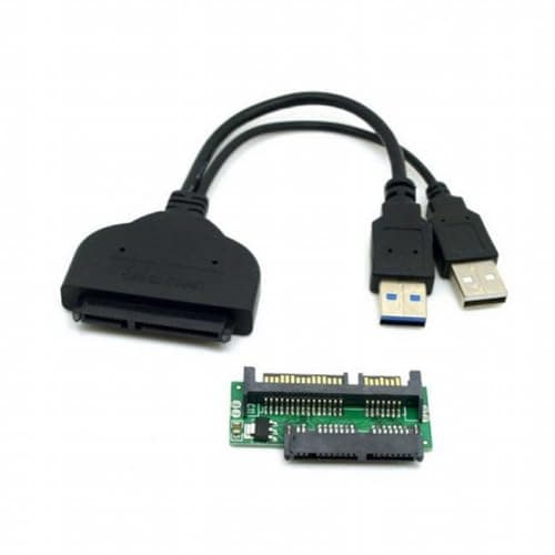 cablecc USB 3.0 to SATA & Micro SATA Adapter for 1.8" & 2.5" Hard Disk Drive with Extra USB Power Cable