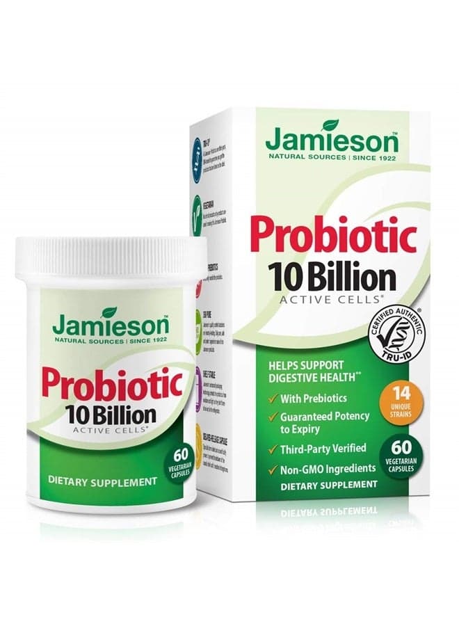 Probiotics 10 Billion - Probiotics for Women, Probiotics for Men, Daily Probiotic Supplement for Digestion, Restore Gut Health, and Immune System Support (60 count)