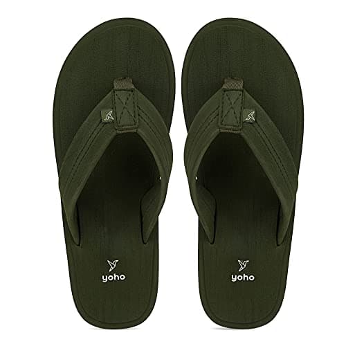 YOHO Bubble Men Olive soft slippers | comfortable and stylish flip flop slippers for Men in exciting colors | Daily Use| Lightweight | Anti Skid Chappal | Bubbles Size- 11