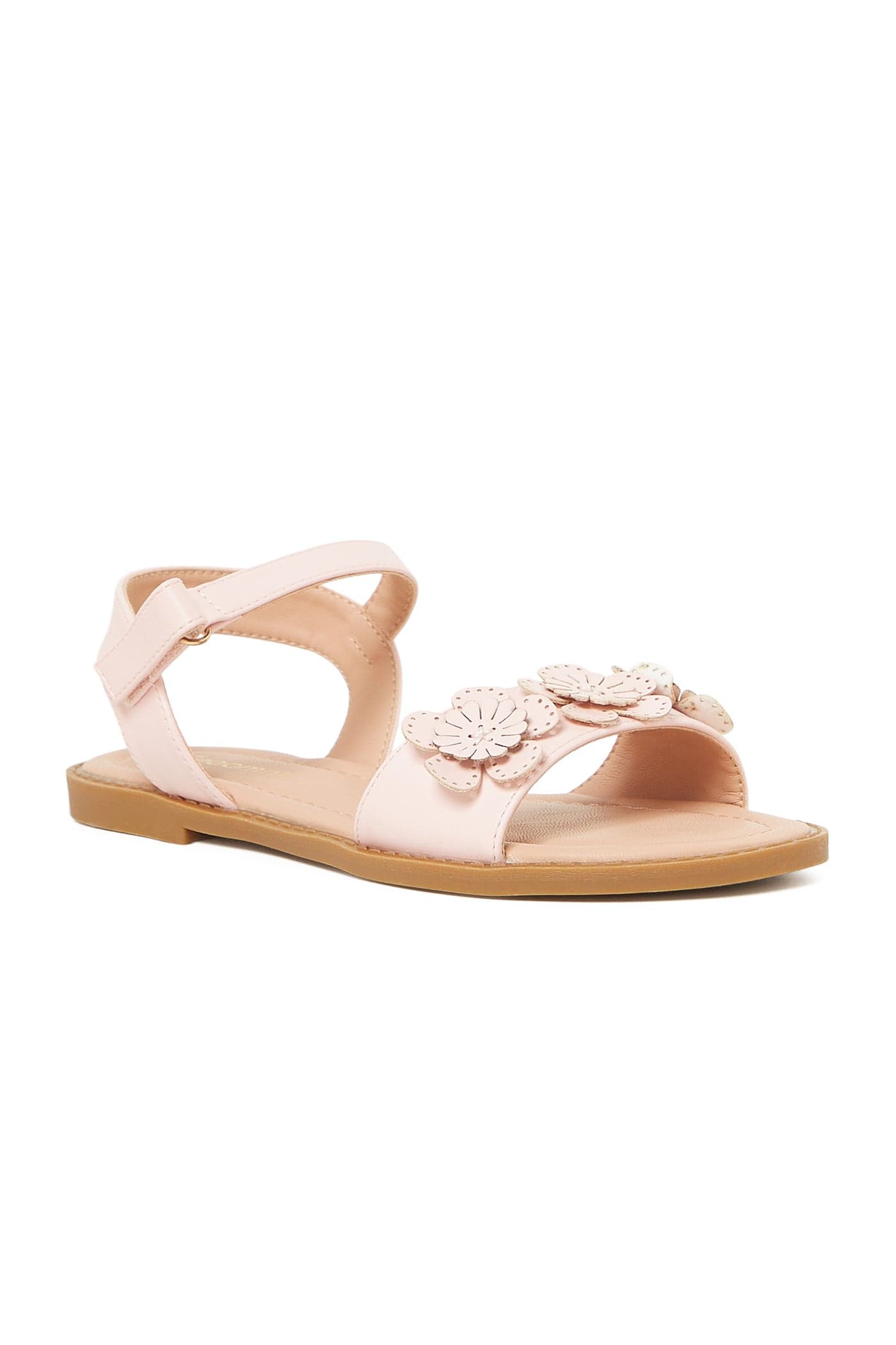 GEOOMNII Sandals for Pre teen Girls – PINK Sandals with Ankle Strap | Comfortable PU Upper & TPR Sole — 34 EU