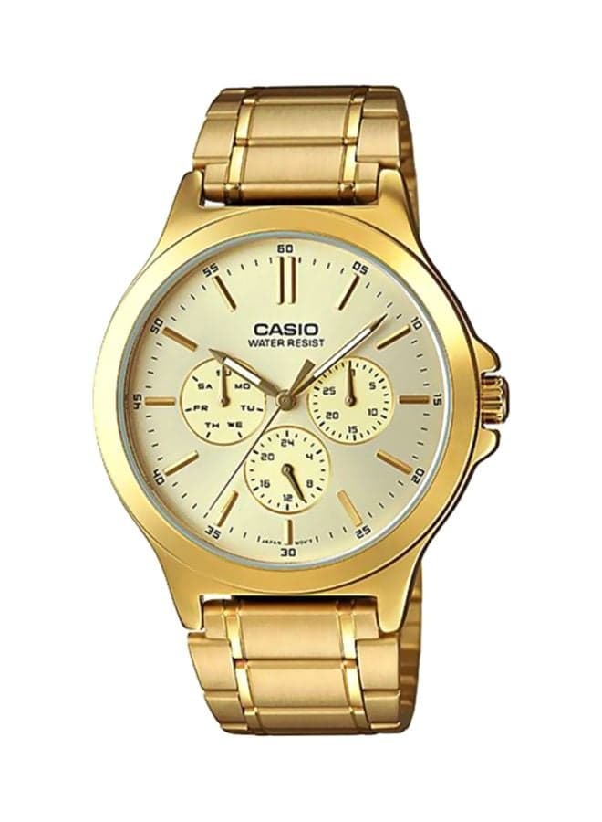 Men Stainless Steel Chronograph Wrist Watch MTP-V300G-9AUDF - 38 mm - Gold