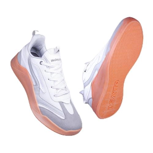 Impakto para x TurfDrive Men’s Sneakers | Lightweight & Cushioned Insole | Lace-Up Shoes with | Lace-Up Shoes for Casual Outings,Walking & Gym | Anti-Skid Rubber Sole for Non-Marking Activity Grey